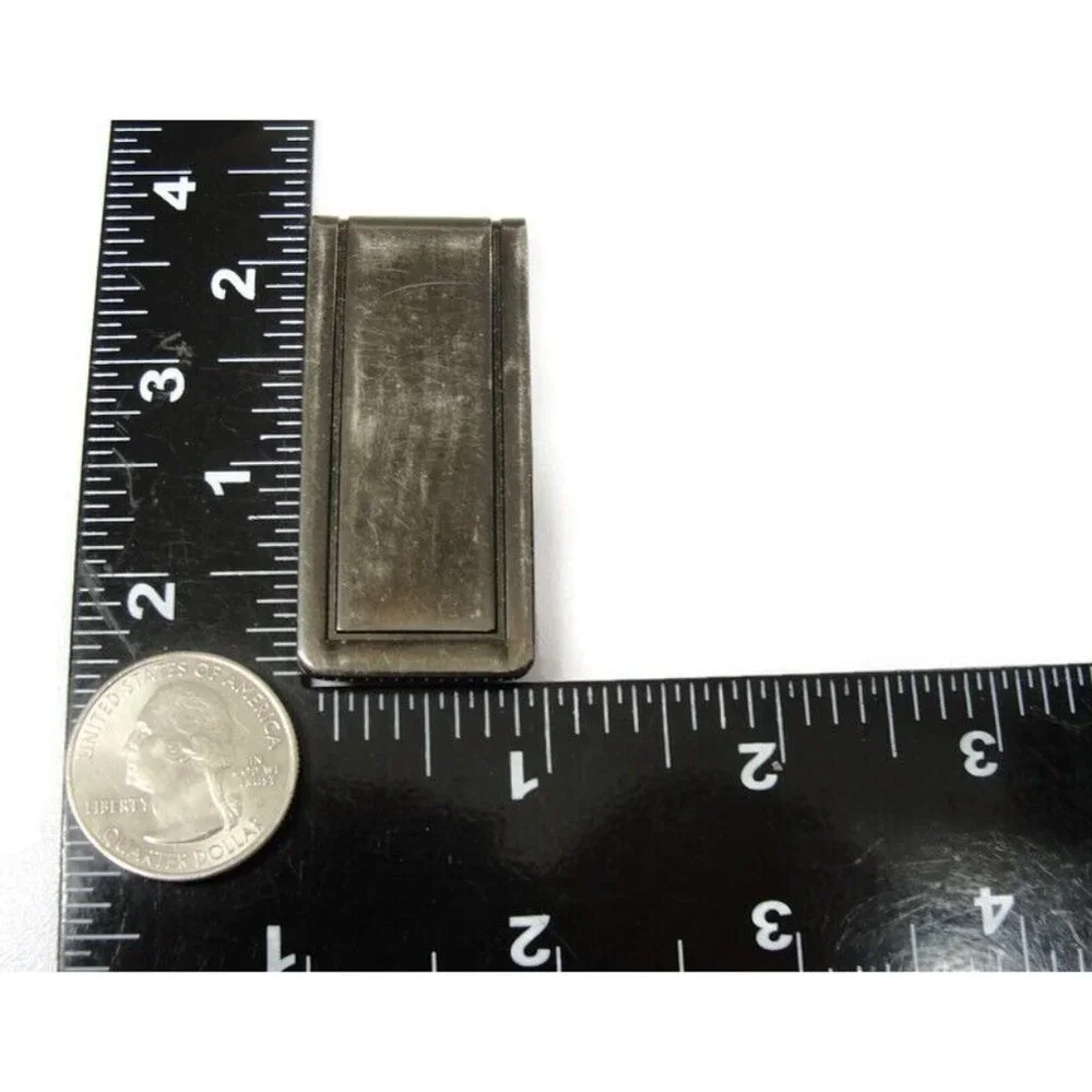 Vintage Black Chrome Money Clip Men Wallet ID Credit Card Holder